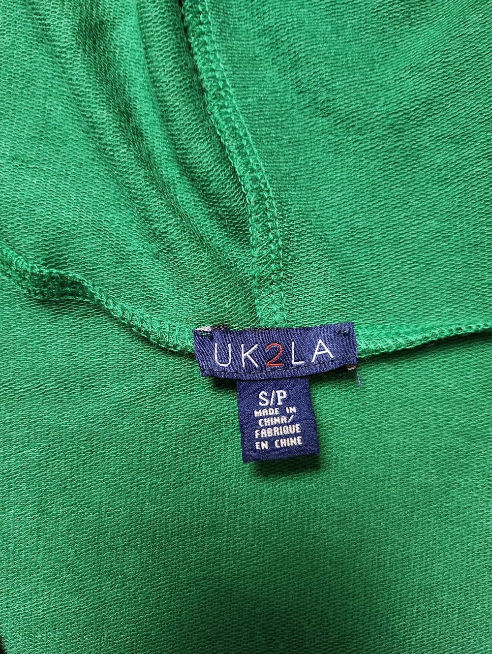 UK2LA Green Cropped Hoodie Top Sz Small - Picture 4 of 8